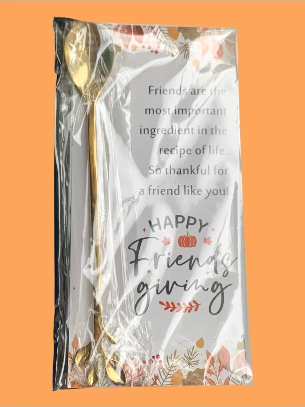 Gold Friendsgiving Decorative Serving Spoon - Festive Friend gift.